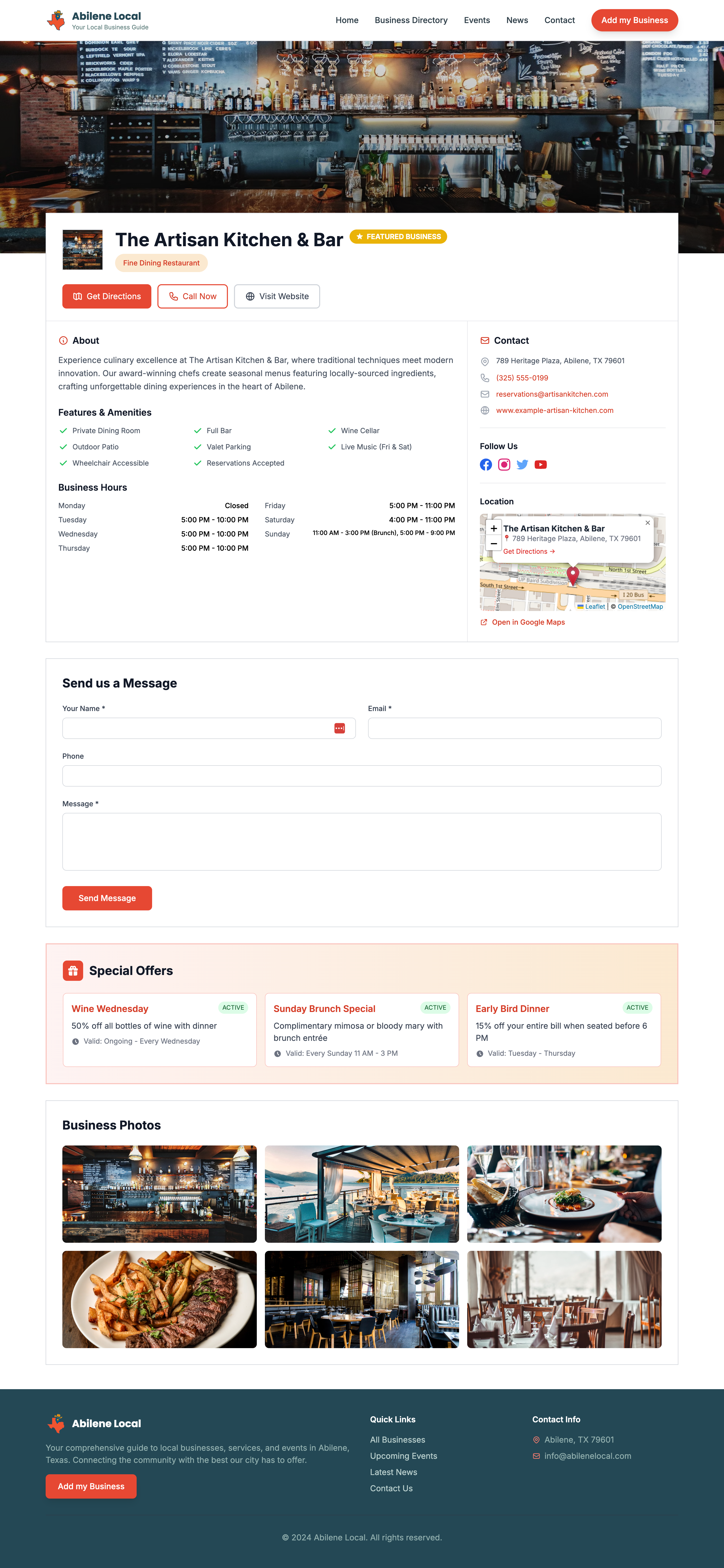 Premium Business Listing Example